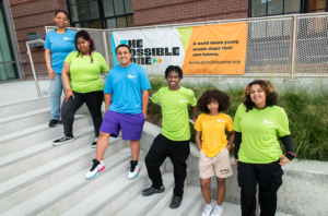 Group of students stands outside TPZ Innovation Center